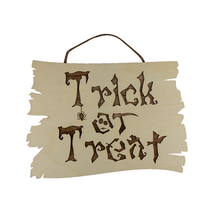 Halloween Trick Or Treat Wooden Sign Decoration