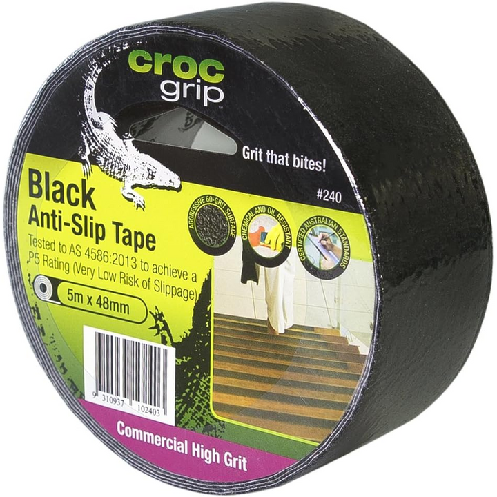 5m Croc Grip Black Anit-Slip 48mm Tape Roll