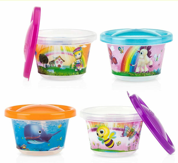 4 Nuby Feeding Bowls & Lids