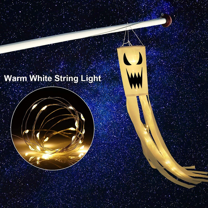 2 LED Tassle Ghost Lanterns