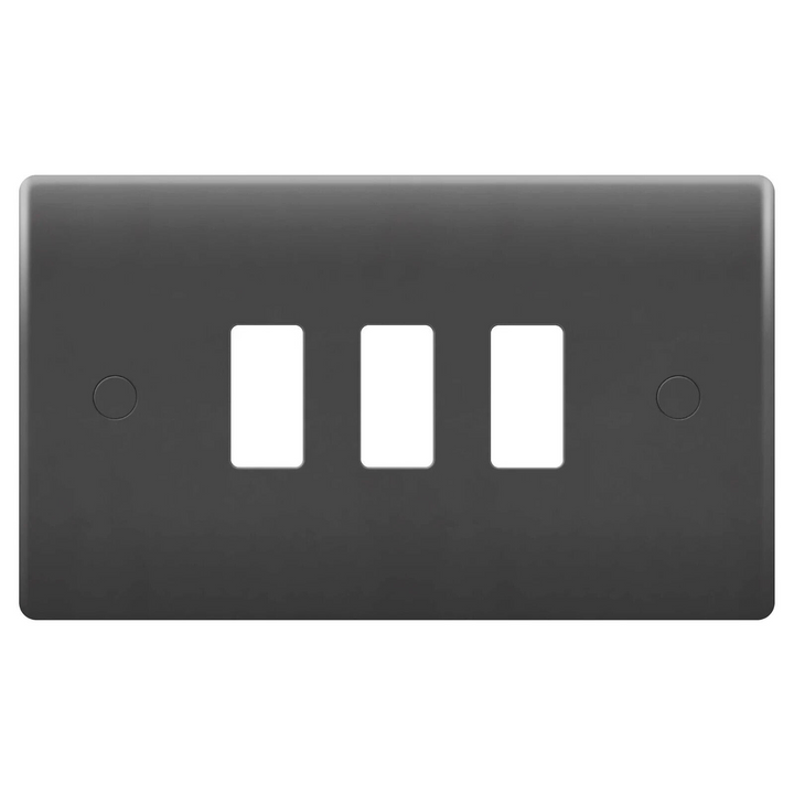 BG Electrical Triple Light Switch Plate Only