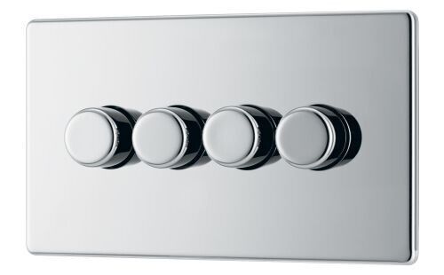 BG Electrical Chrome Quadruple Dimmer Switch