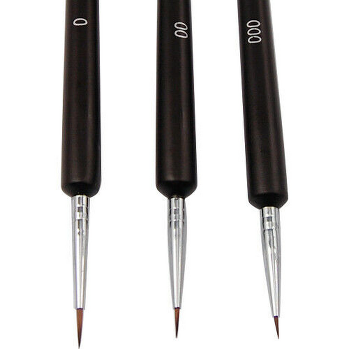 3 Small Acrylic Nail Art Brushes