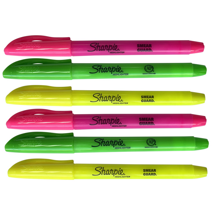 6 Sharpie Accent Pocket Highlighters