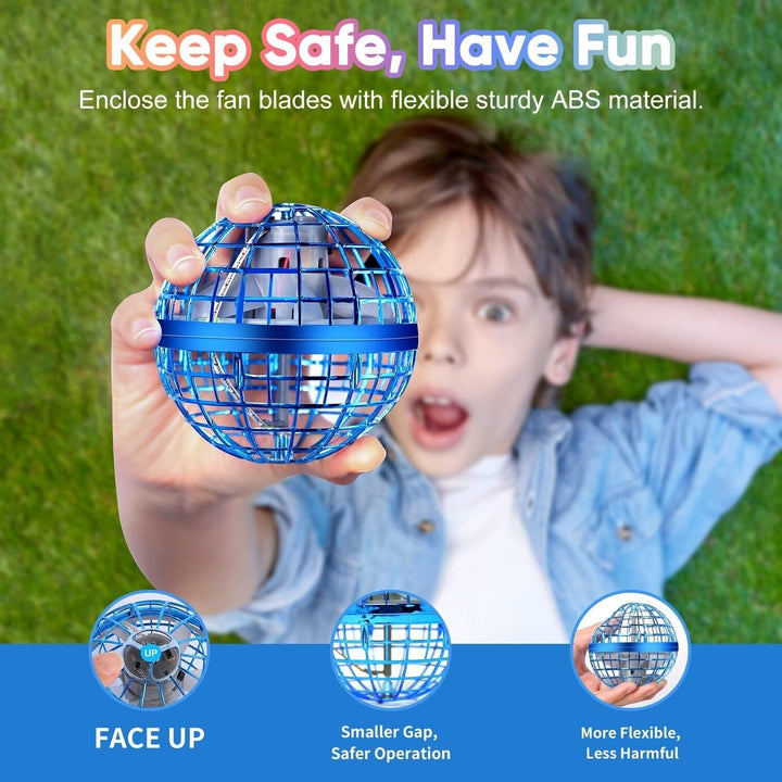 Blue LED Spinning Flying UFO Orb Ball
