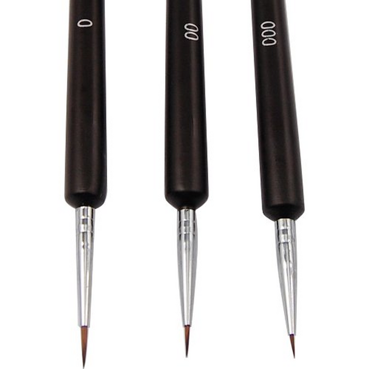 3 Small Acrylic Nail Art Brushes