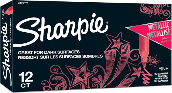 12 Sharpie Ruby Red Metallic Fine Permanent Markers