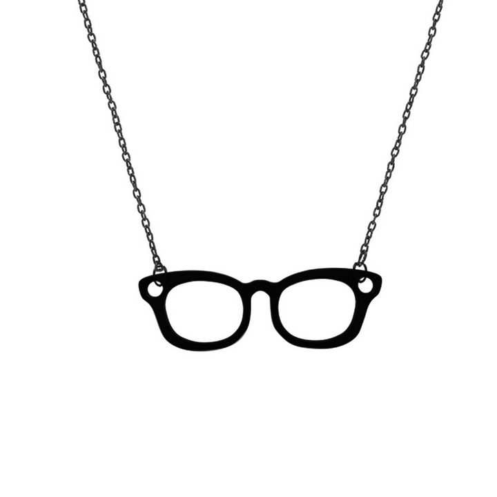 Retro Geek Glasses Chain Necklace