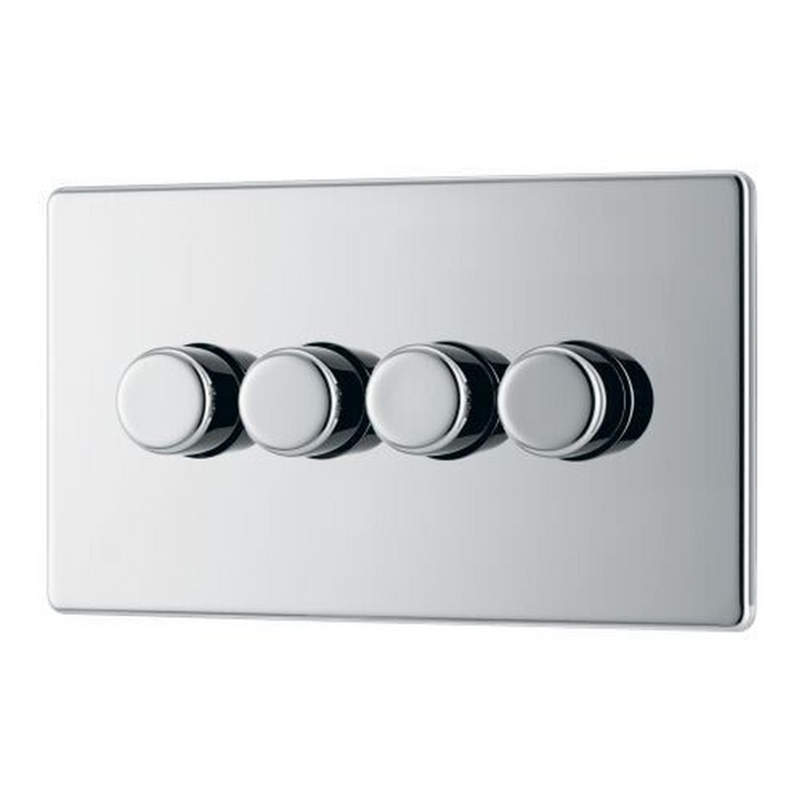 BG Electrical Chrome Quadruple Dimmer Switch