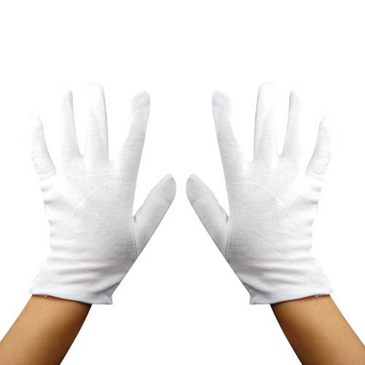 24 White Cotton Gloves