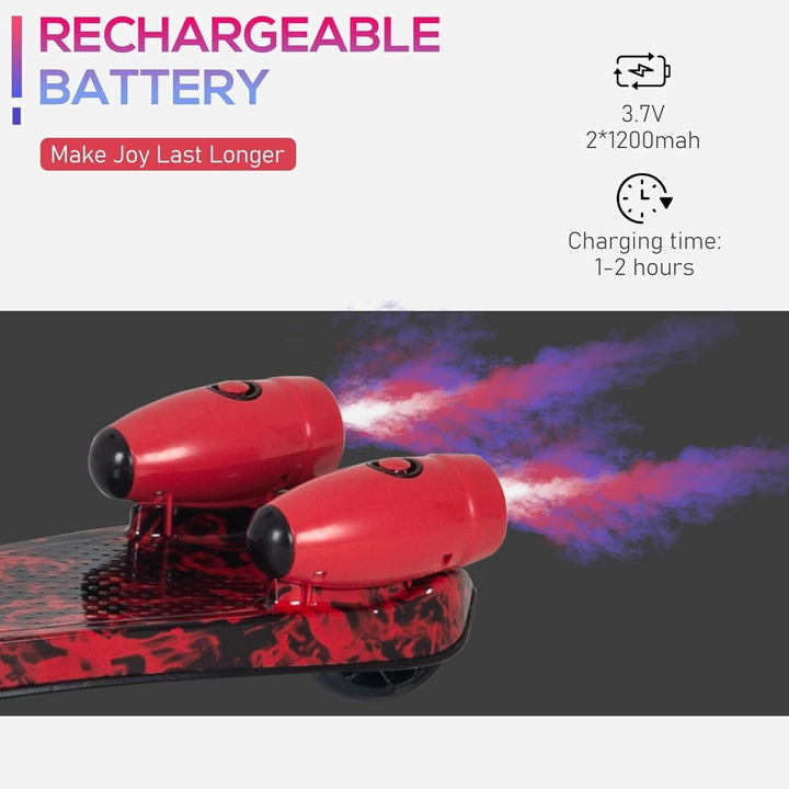 Homcom Kids Red Rocket LED Light Scooter