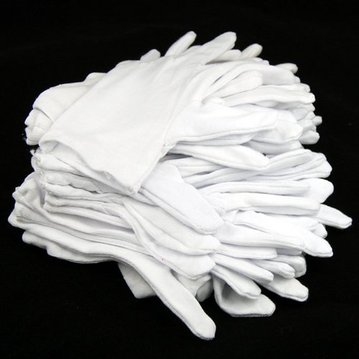 24 White Cotton Gloves
