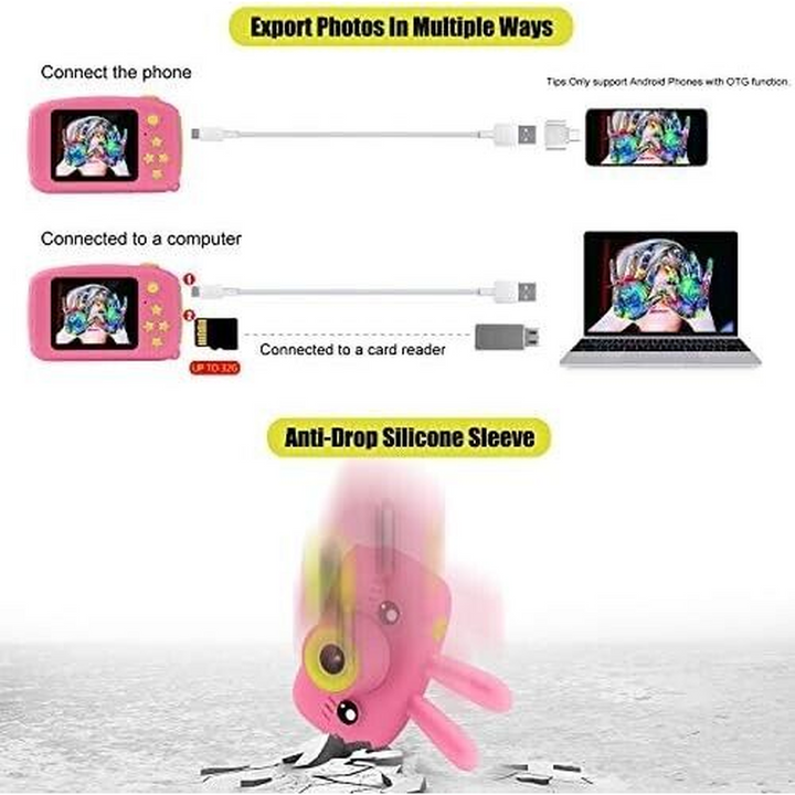 Kids Pink Bunny Rechargable Camera