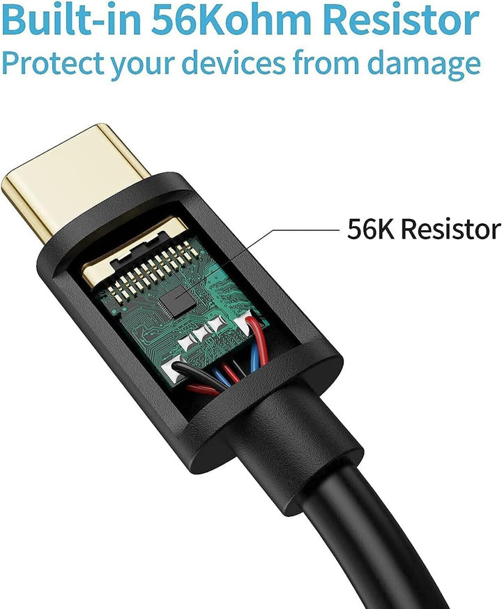 3 Black 1.2m USB to Type C Cables