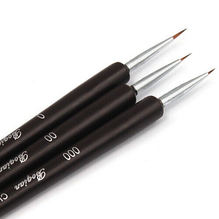 3 Small Acrylic Nail Art Brushes