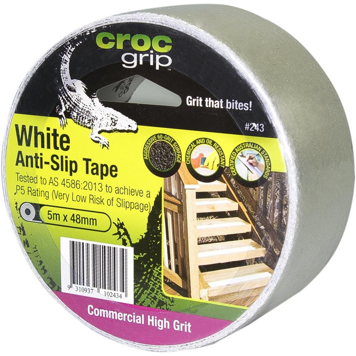 5m Croc Grip White Anit-Slip 48mm Tape Roll