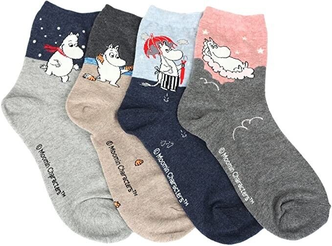 4 Pairs Moomin Cartoon Socks