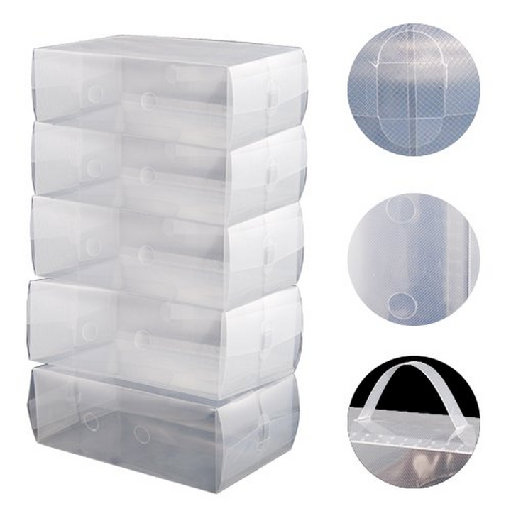 Men's Stack & Fold Plastic Shoe Storage Boxes