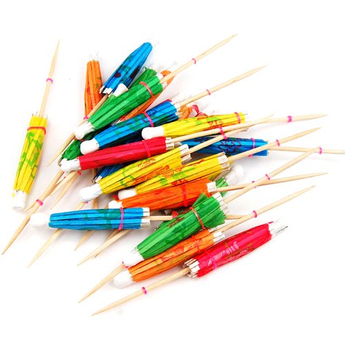 24 Mixed Paper Cocktail Umbrella Sticks