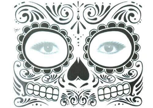 Day Of Dead Face Tattoo