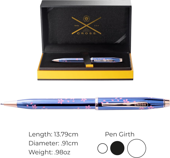 Cross Century II Cherry Blossom Translucent Blue Ballpoint Pen
