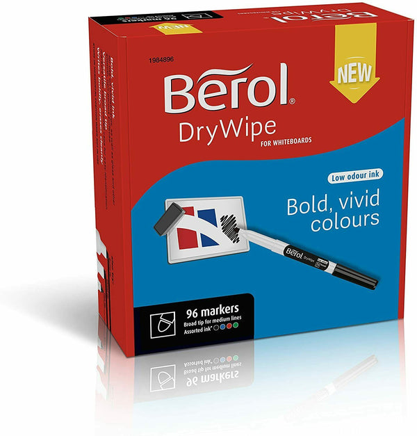 96 Assorted Berol Dry Wipe Pens