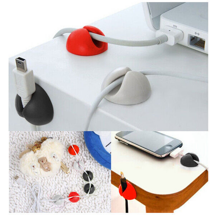 6 Self-Adhesive Cable Tidy Clips