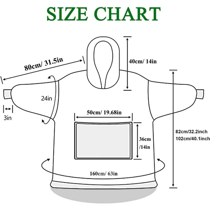 Adult Blue Oversized Sherpa Hoody