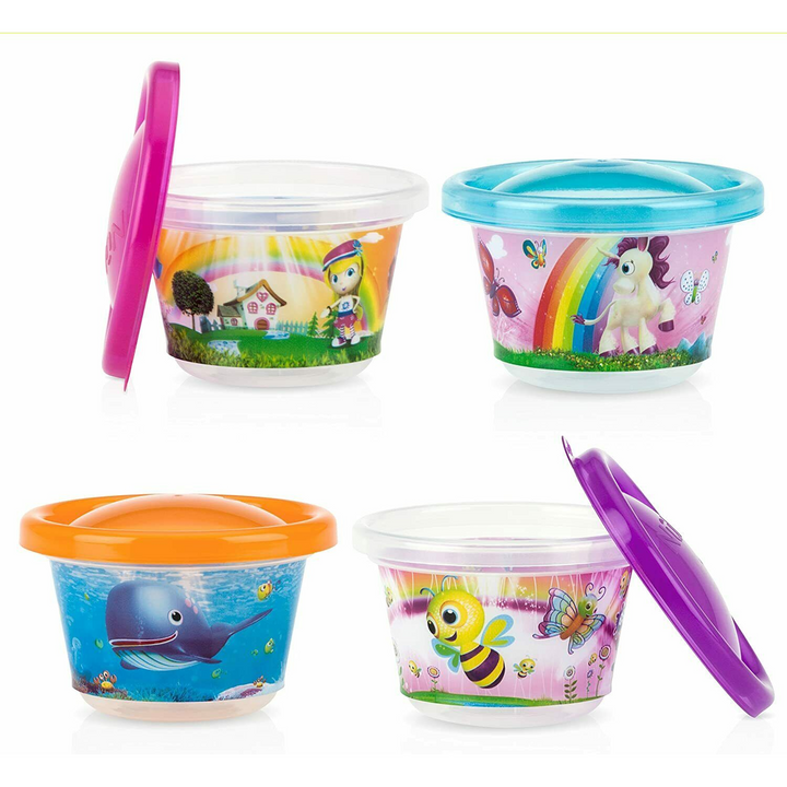 4 Nuby Feeding Bowls & Lids