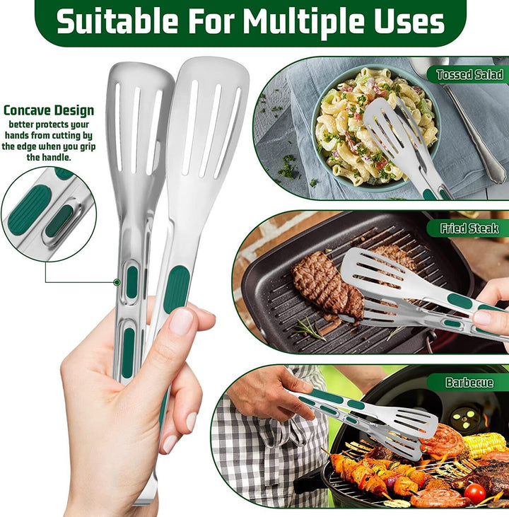 3 Stainless Steel Serving Tong Set