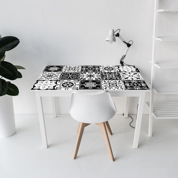 25 Black & White Pattern Tile Stickers