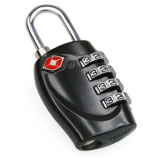 Black TSA Luggage 4-Dial Padlock