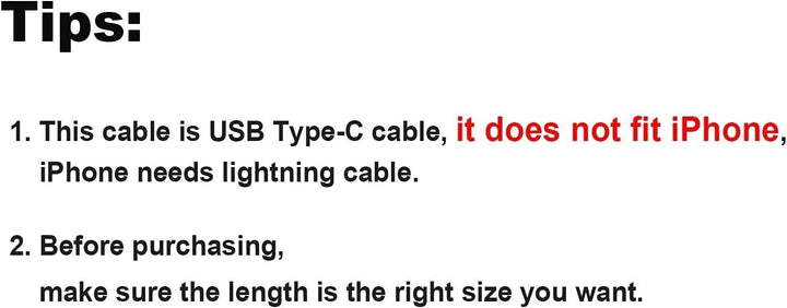 3 Black 1.2m USB to Type C Cables