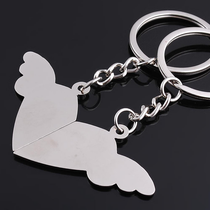 Heart Wings Keyring Set