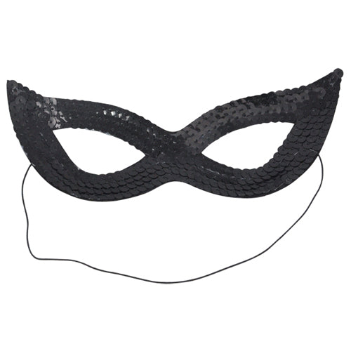 Adult Black Sequin Masquerade Mask