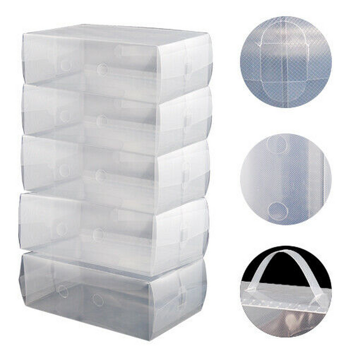 Men's Stack & Fold Plastic Shoe Storage Boxes
