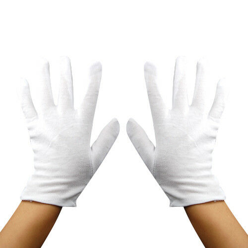 4 White Cotton Gloves
