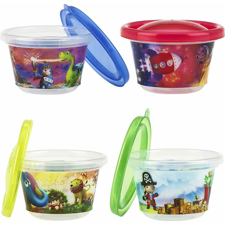 4 Nuby Feeding Bowls & Lids