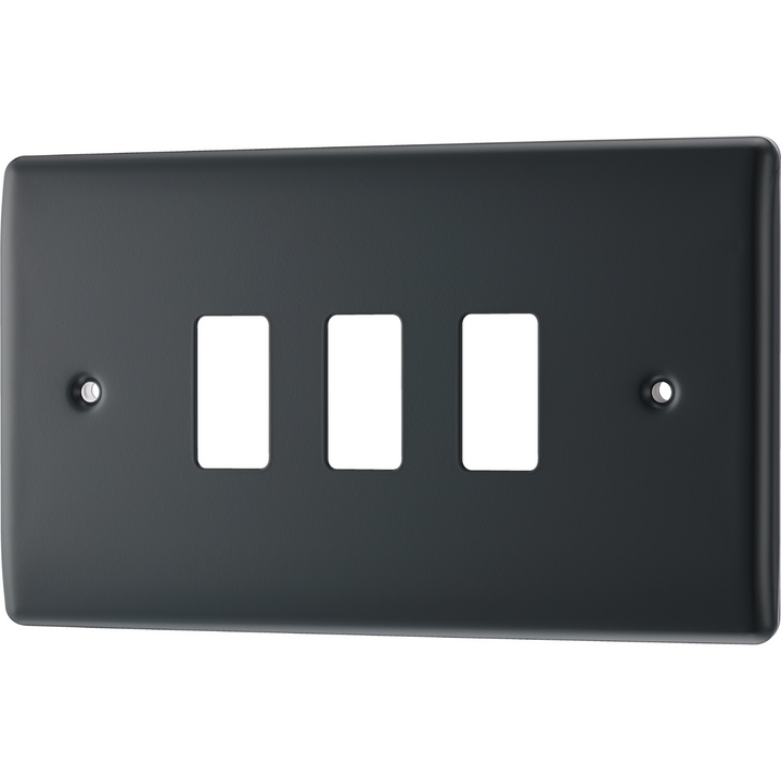 BG Electrical Triple Light Switch Plate Only