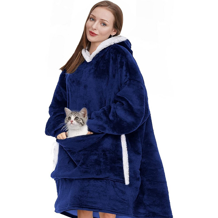 Adult Blue Oversized Sherpa Hoody