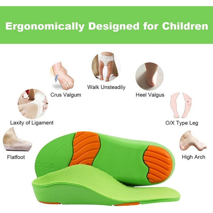 Green Kids Orthotic Arch Support Shoe Insole