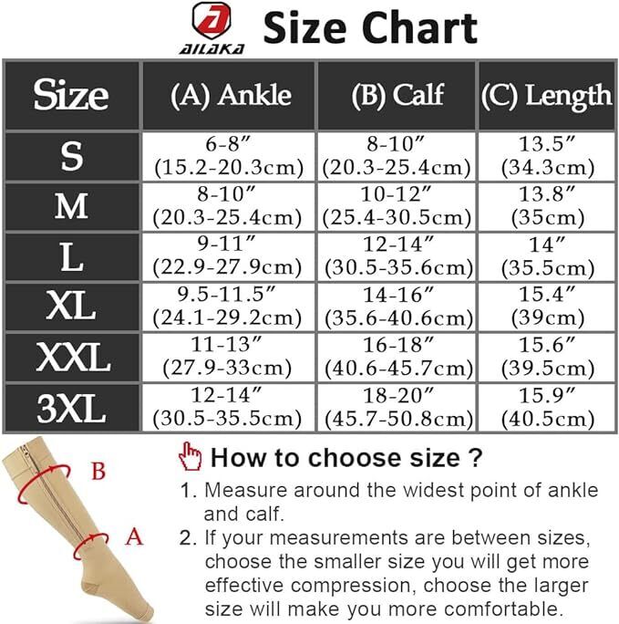 Beige Medical Compression Socks