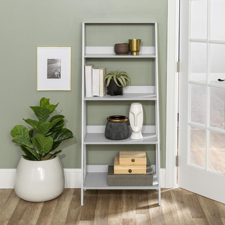 Grey Ladder Book Shelf Unit