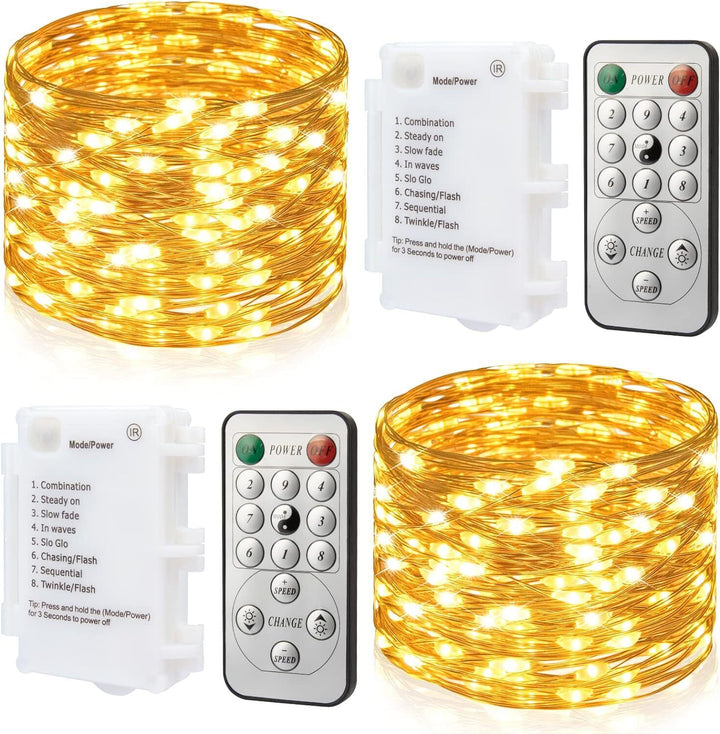 2x Christmas 50 LED Battery Lights