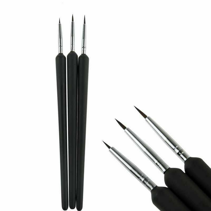 3 Small Acrylic Nail Art Brushes