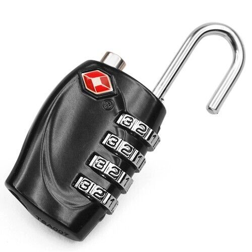 Black TSA Luggage 4-Dial Padlock