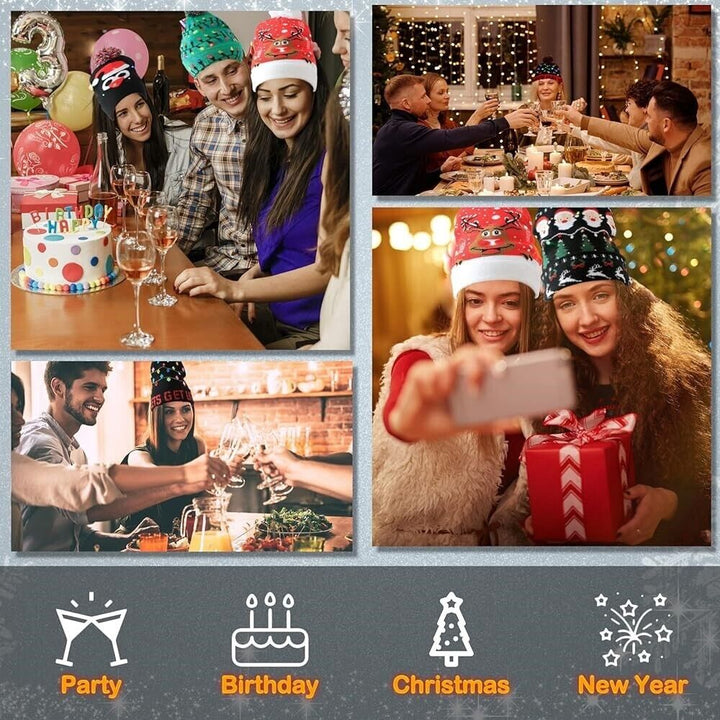 Christmas LED Beanie Bobble Hat