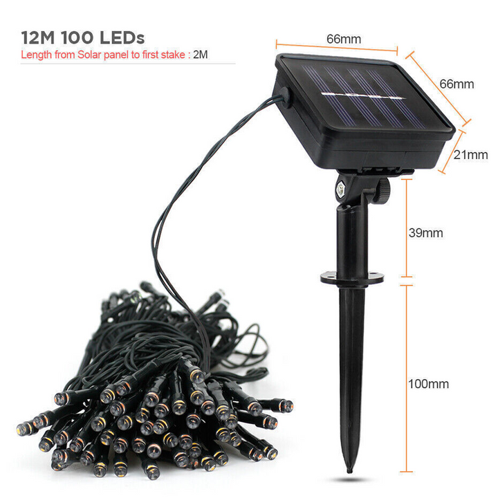 100 LED String Solar Lights