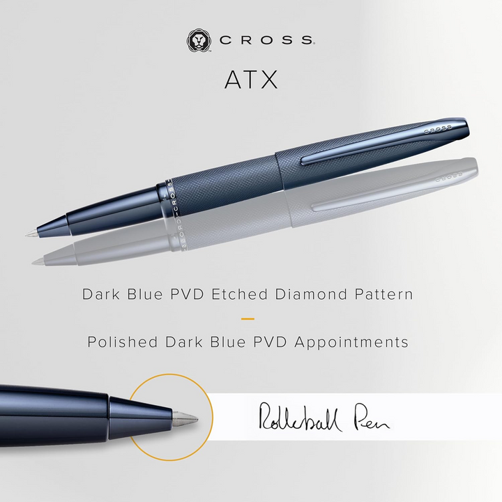 Cross ATX Sandblasted Dark Blue Rolling Ball Pen