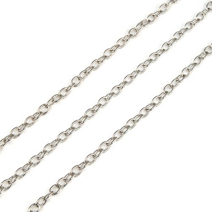 2m Silver Plated 3mmx2mm Link Chain